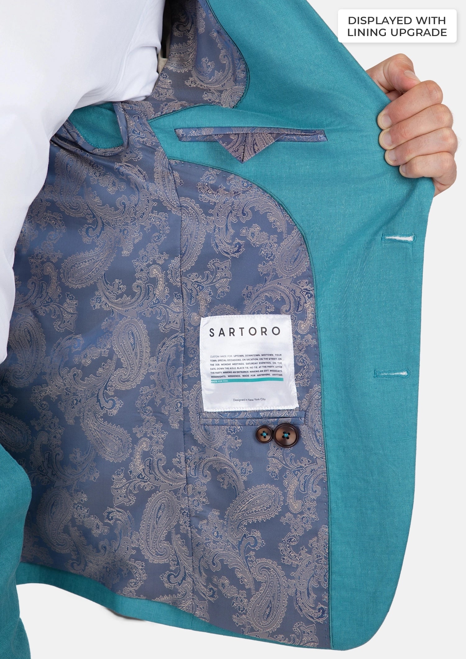 Hudson Turkish Blue Linen Suit
