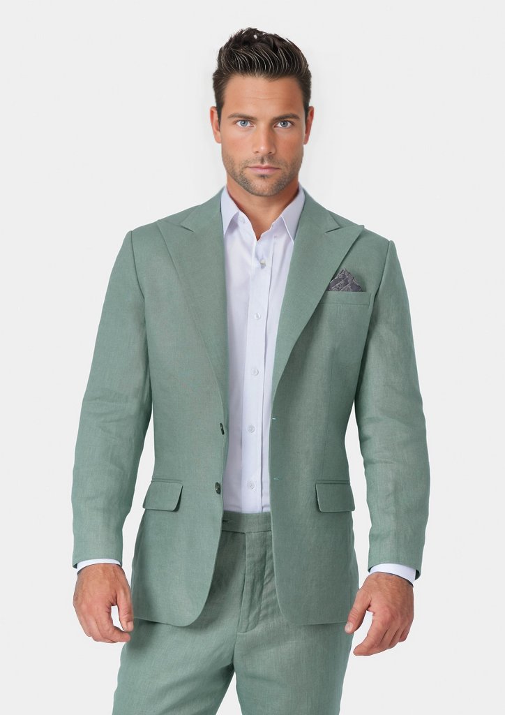 Sage Green 2 Piece Women's Linen Suit, Summer Suit