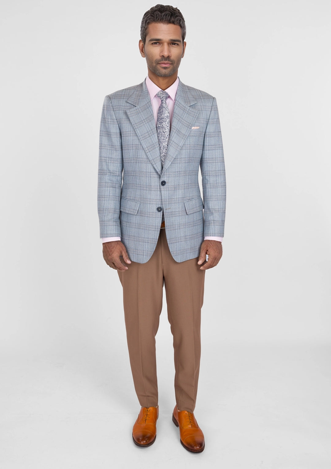 Polo Blue Windowpane Bamboo Jacket