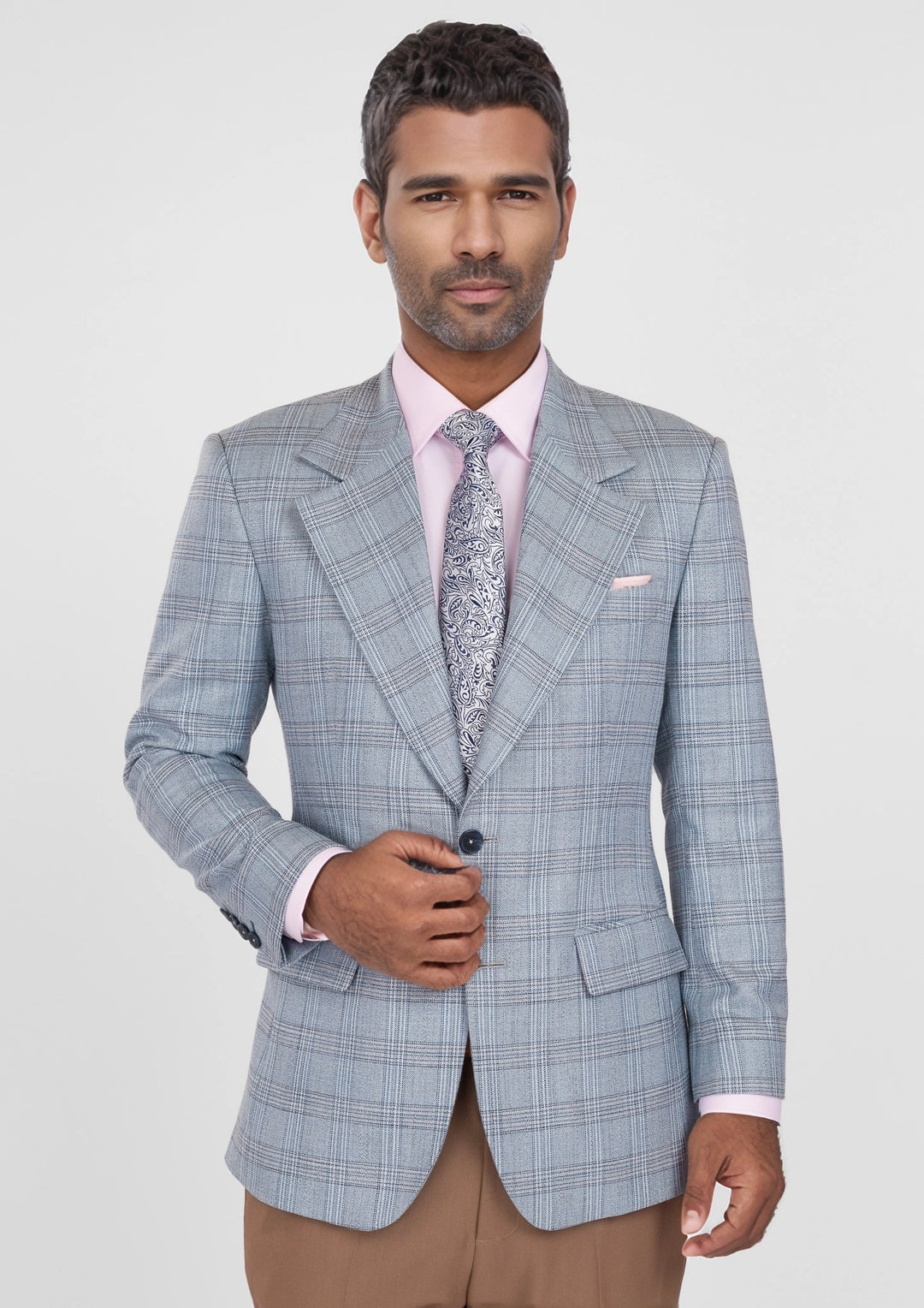 Polo Blue Windowpane Bamboo Jacket