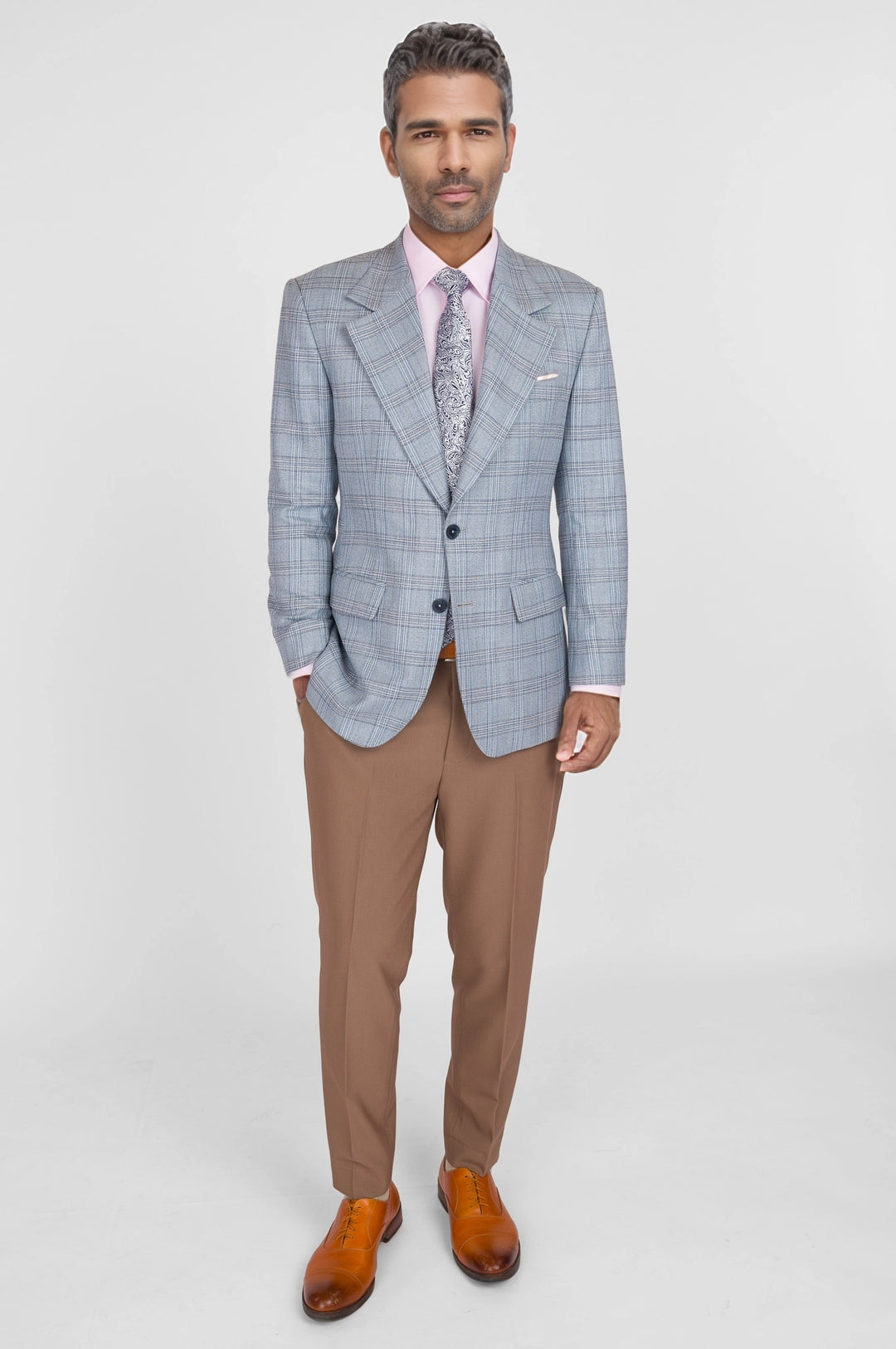 Polo Blue Windowpane Bamboo Jacket