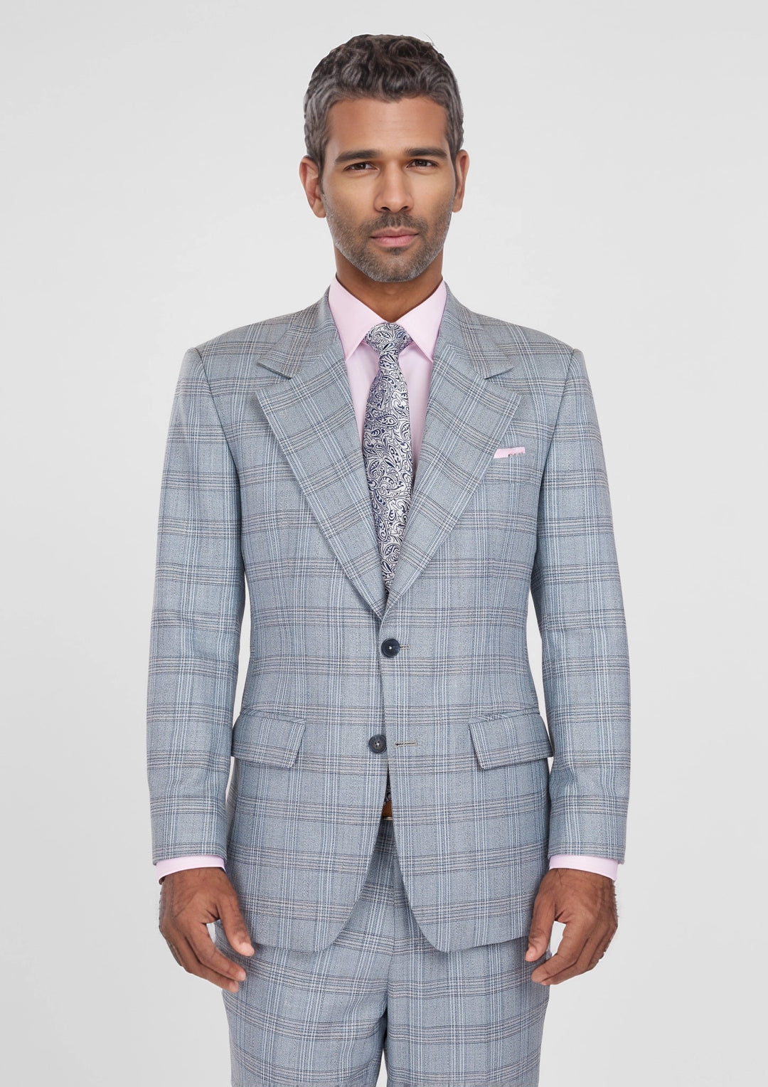 Polo Blue Windowpane Bamboo Suit