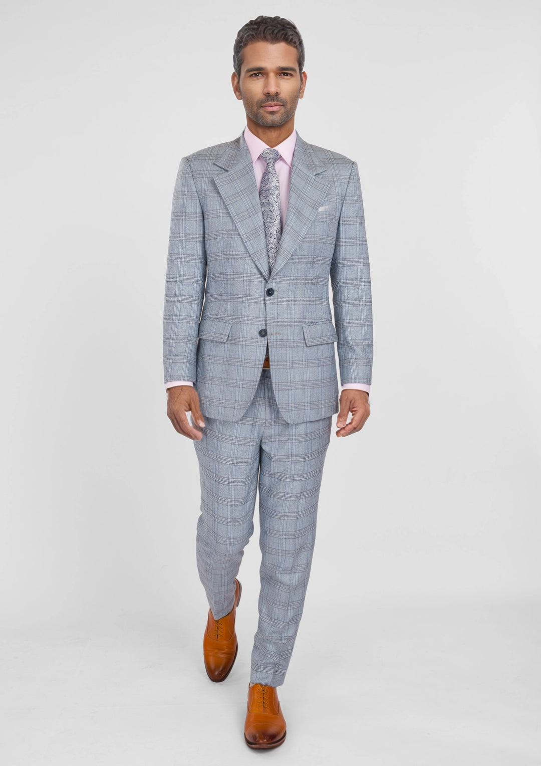 Polo Blue Windowpane Bamboo Suit