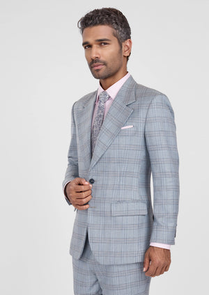Polo Blue Windowpane Bamboo Suit