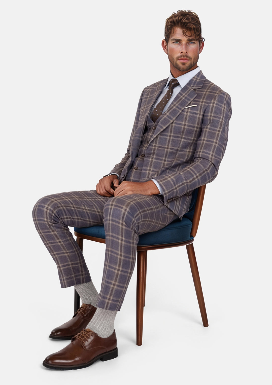 Cincinnati Lilac Checked Bamboo Suit