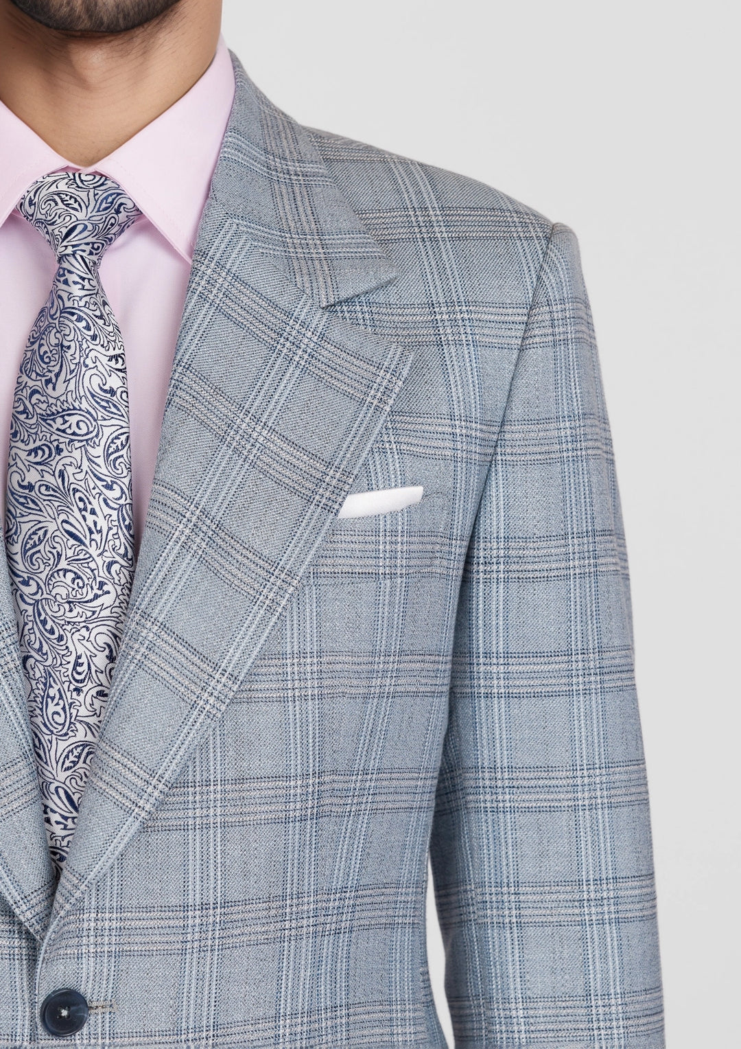 Polo Blue Windowpane Bamboo Suit