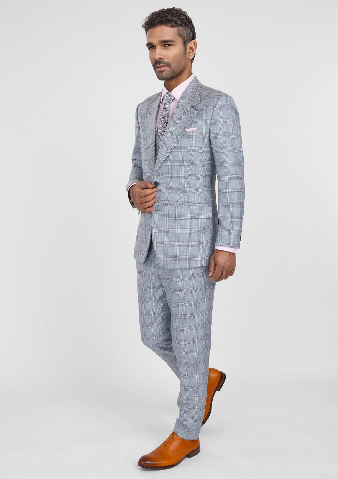 Polo Blue Windowpane Bamboo Suit