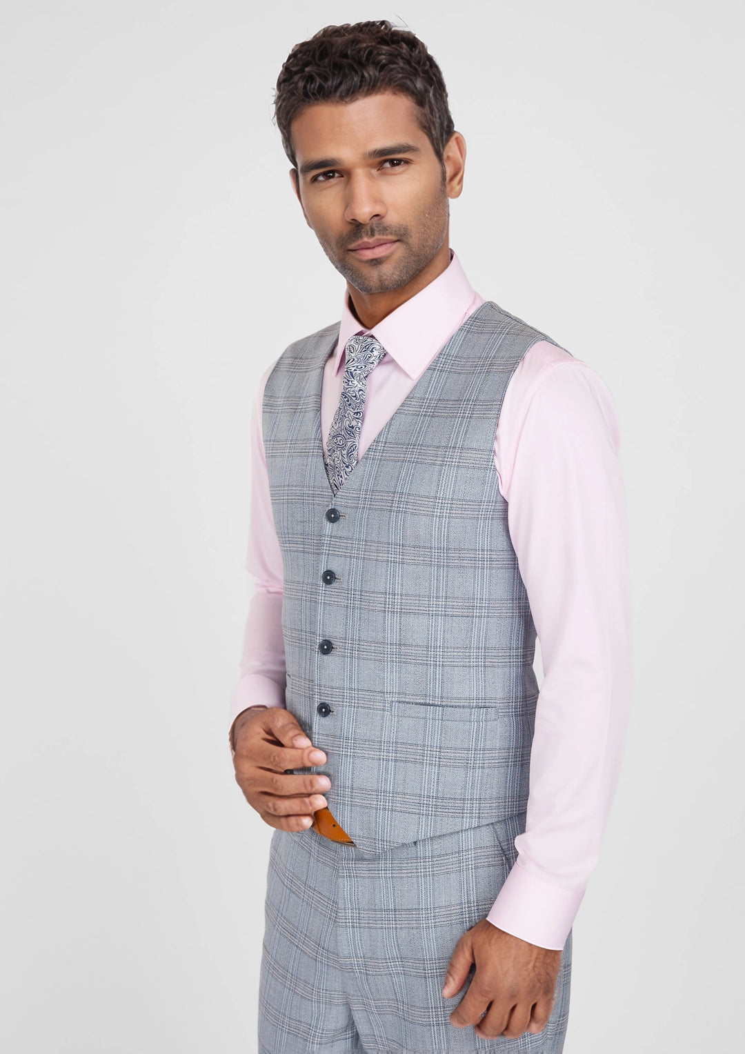 Polo Blue Windowpane Vest