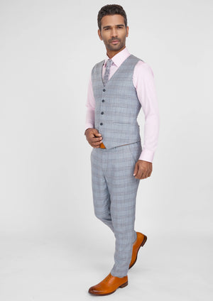 Polo Blue Windowpane Vest
