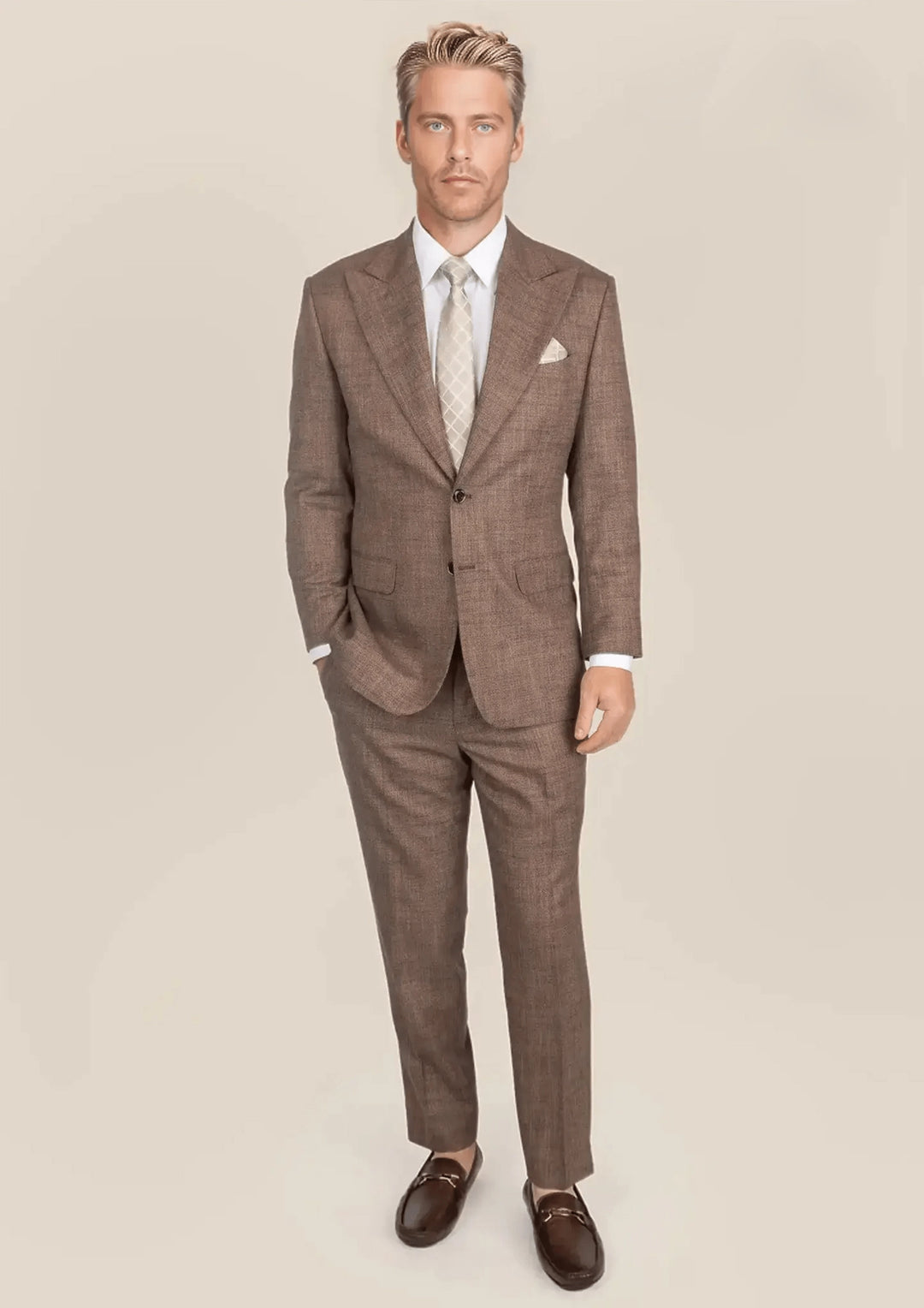 Hudson Tawny Brown Hopsack Suit