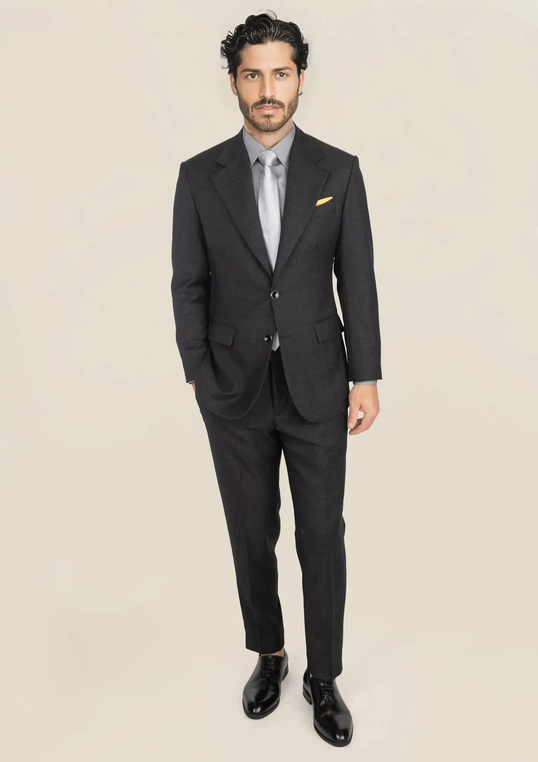 Ellis Black Pindot Suit
