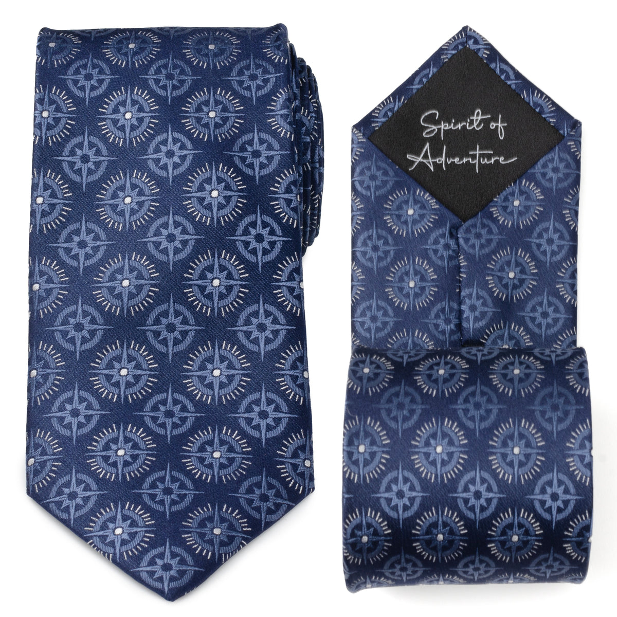 Compass Hidden Message Navy Blue Men's Tie295