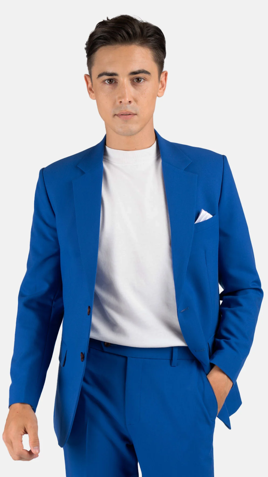 A Male Model Wearing A Party Suit