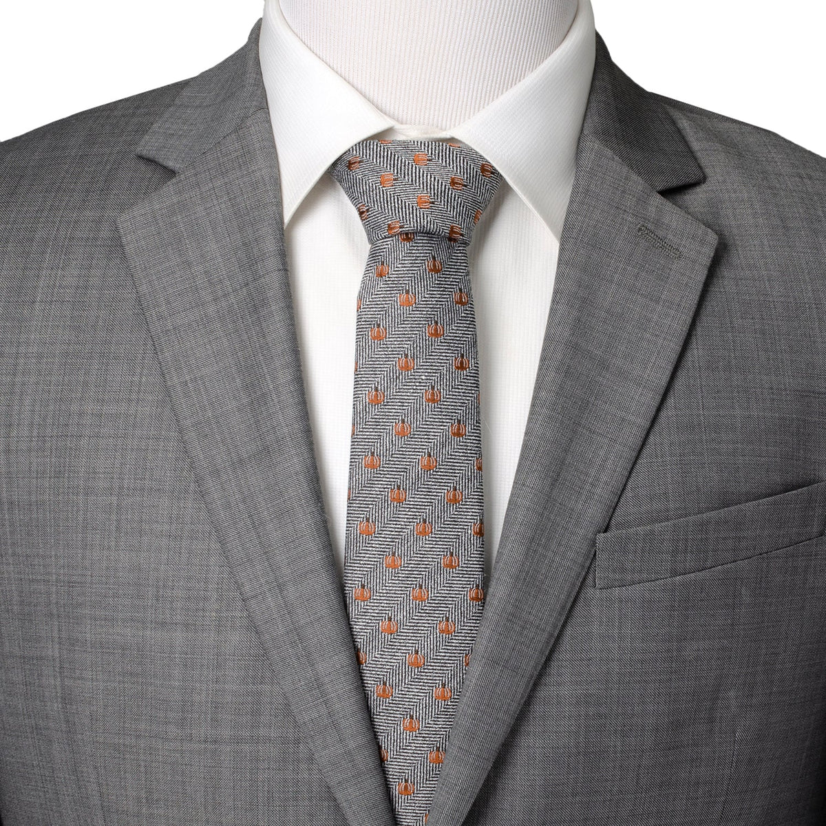 Holiday Pumpkin Herringbone Tie299