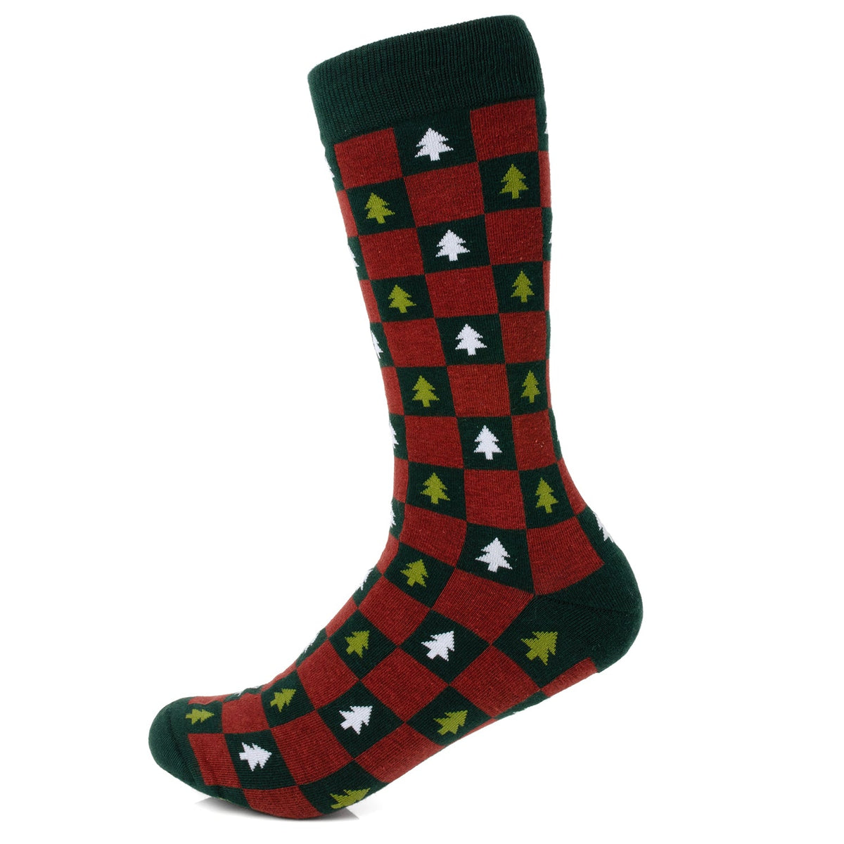 Christmas Tree Red Green Checkered Men's Socks168