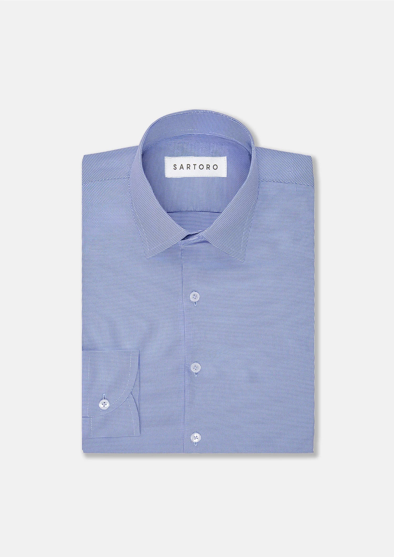 blue houndstooth dress shirt Comfort Stretch Non-Iron Houndstooth Dress Shirt - Blue