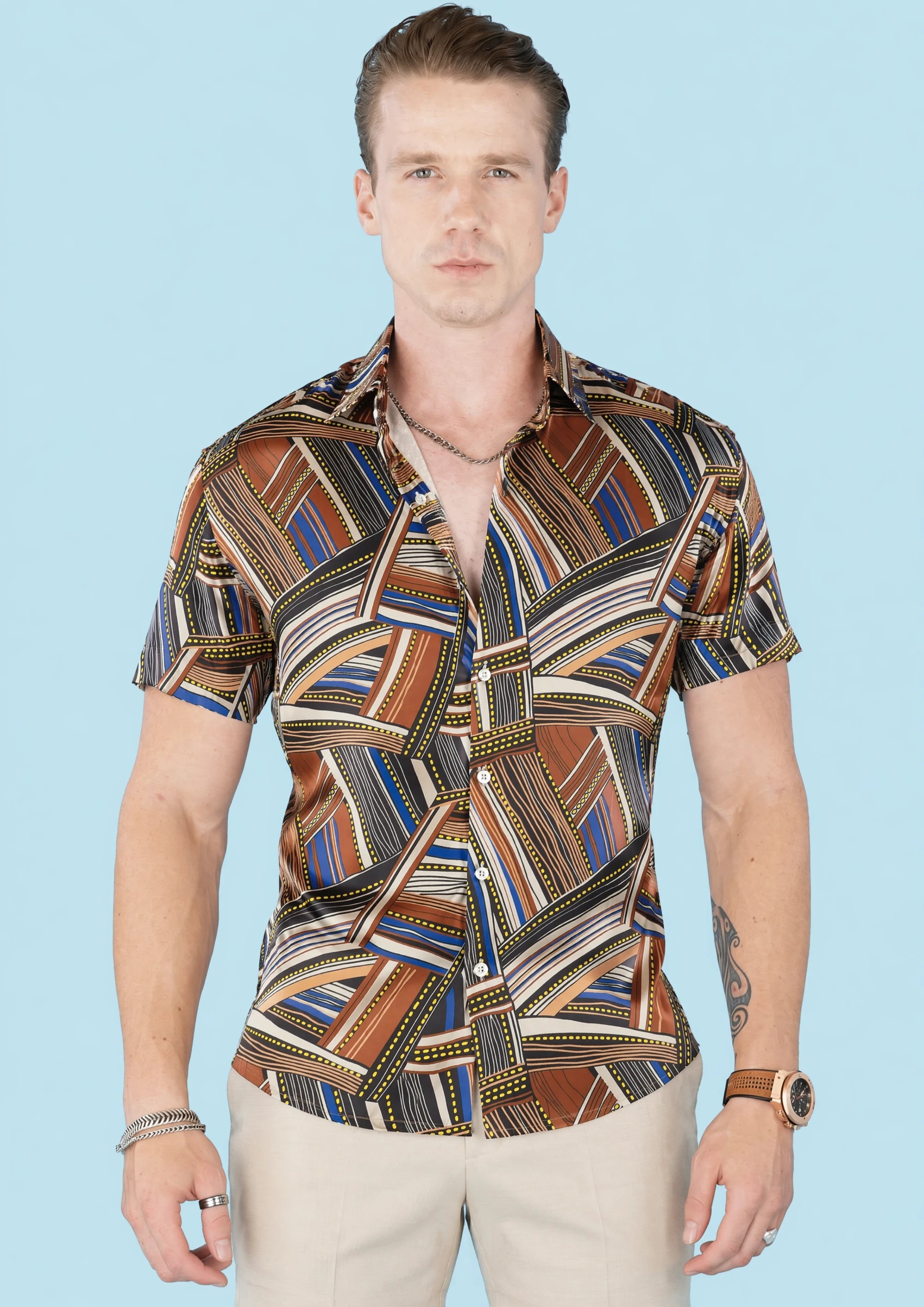 Nomad Stripe Silk Shirt552