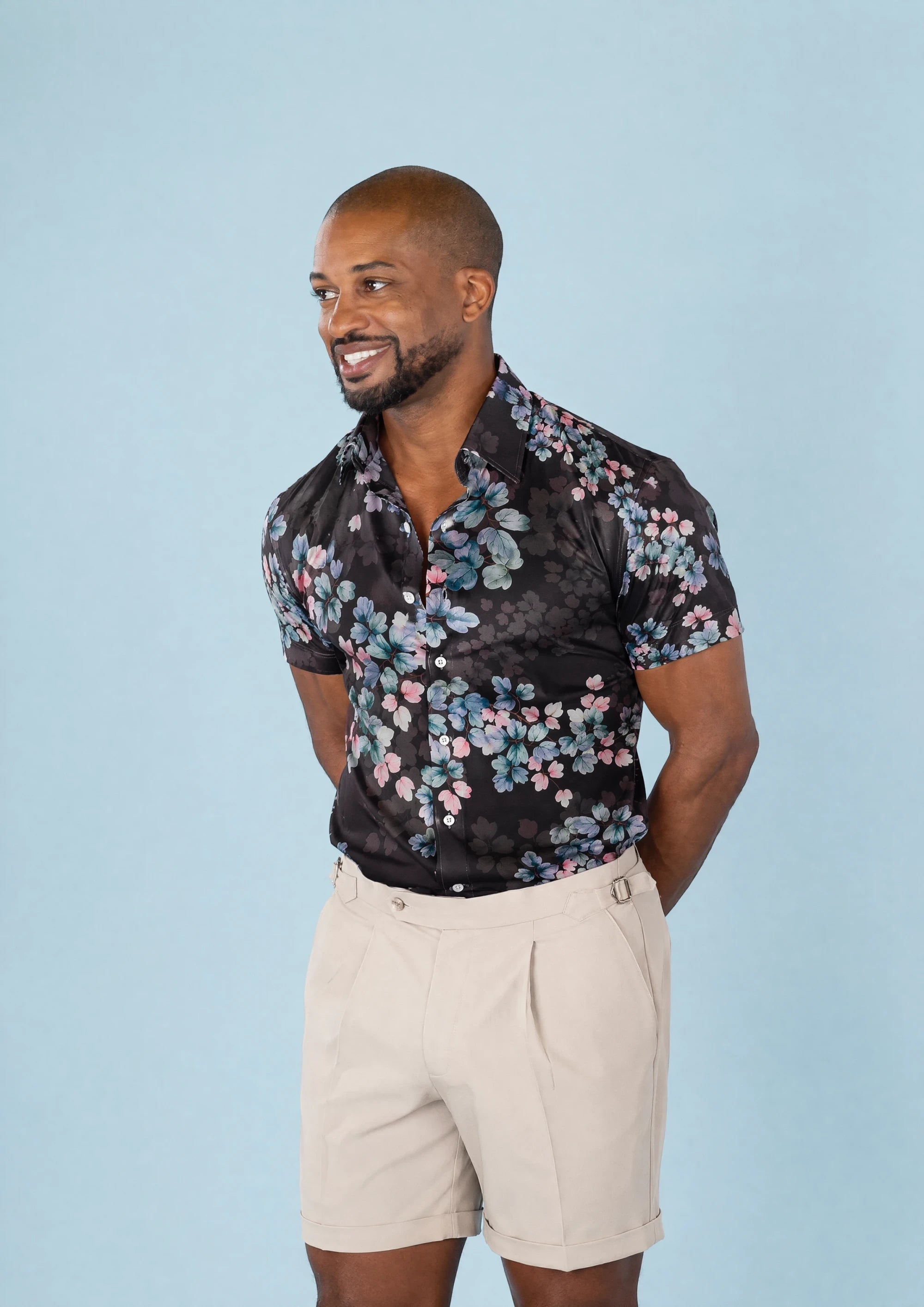 Twilight Garden Silk Shirt - front view, alternate angle263