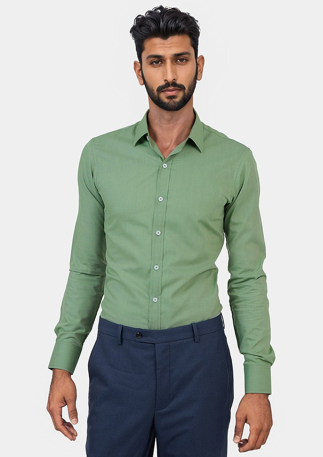 Forest Green Egyptian Cotton Broadcloth Shirt