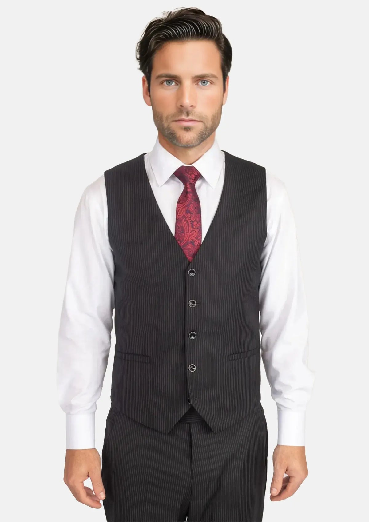 Black Pinstripe Vest151