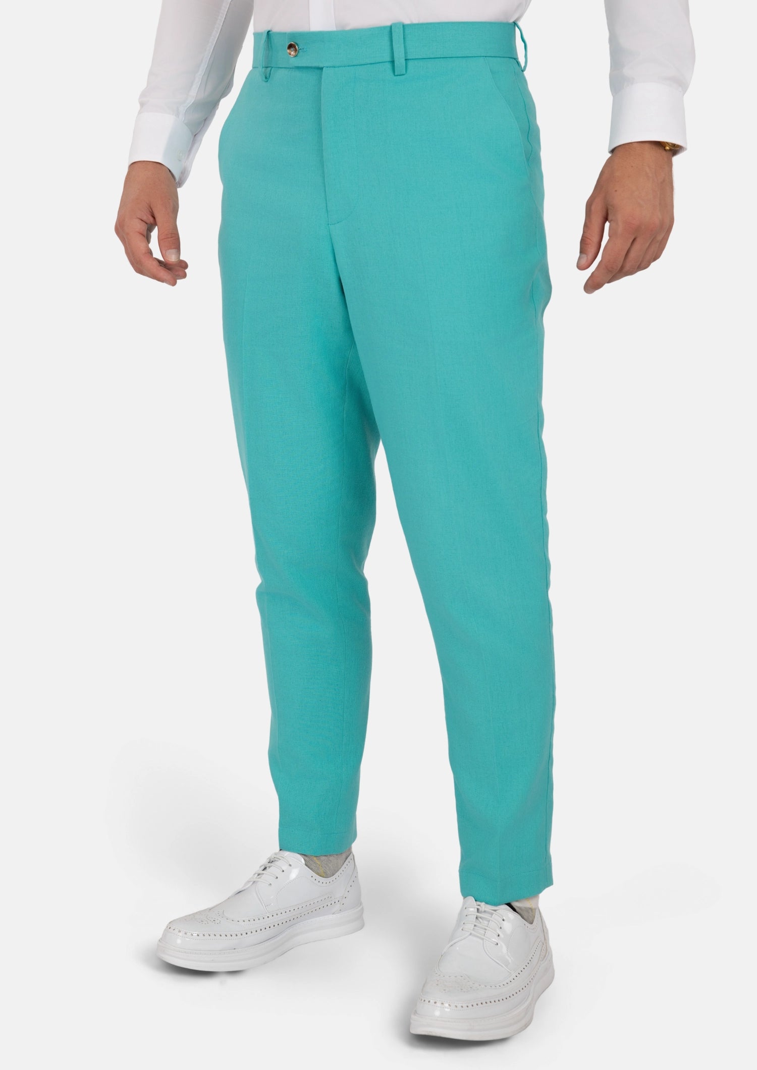 Atlantis Green Linen Blend Pants