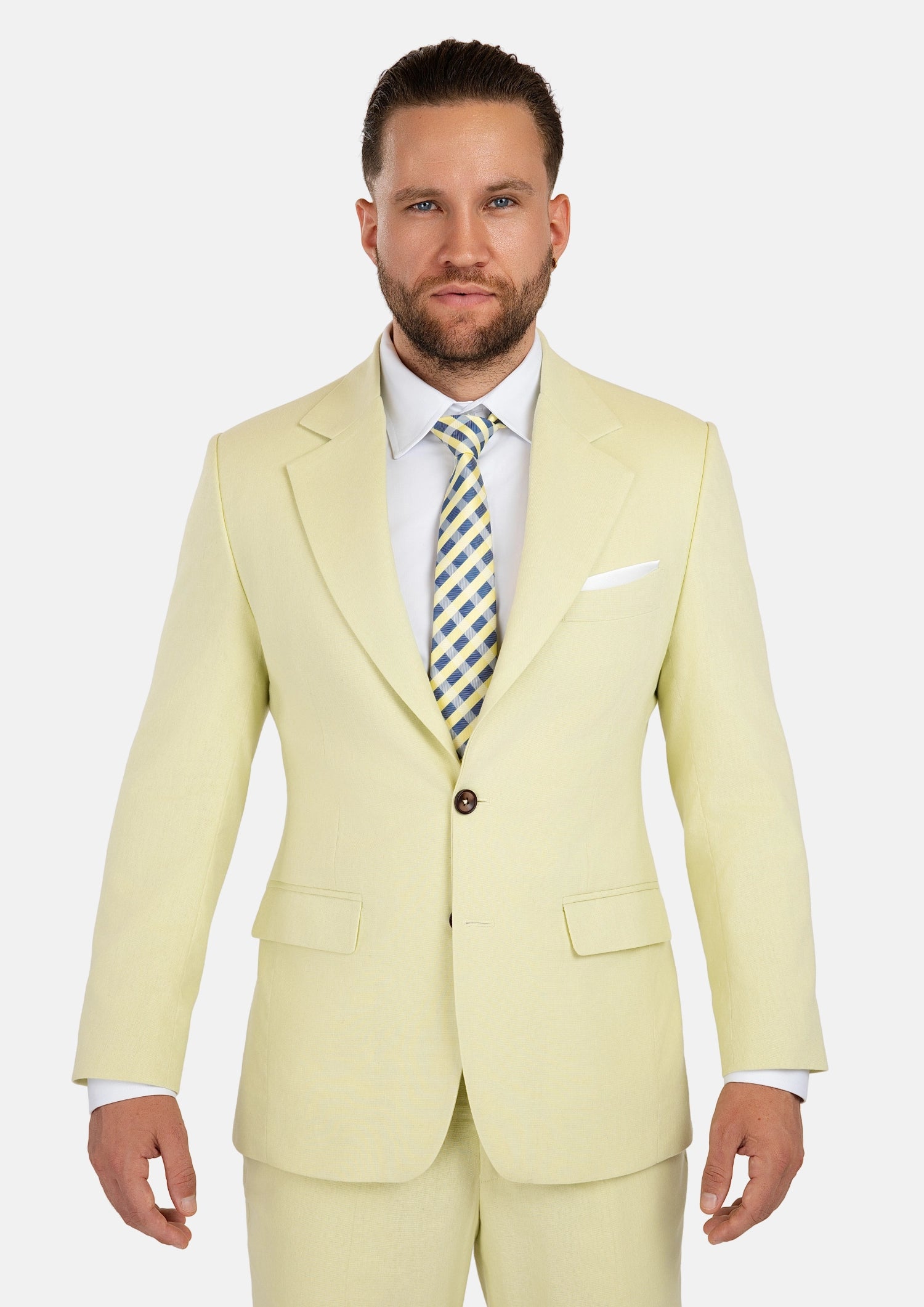 Ellis Olive Cream Linen Blend Suit