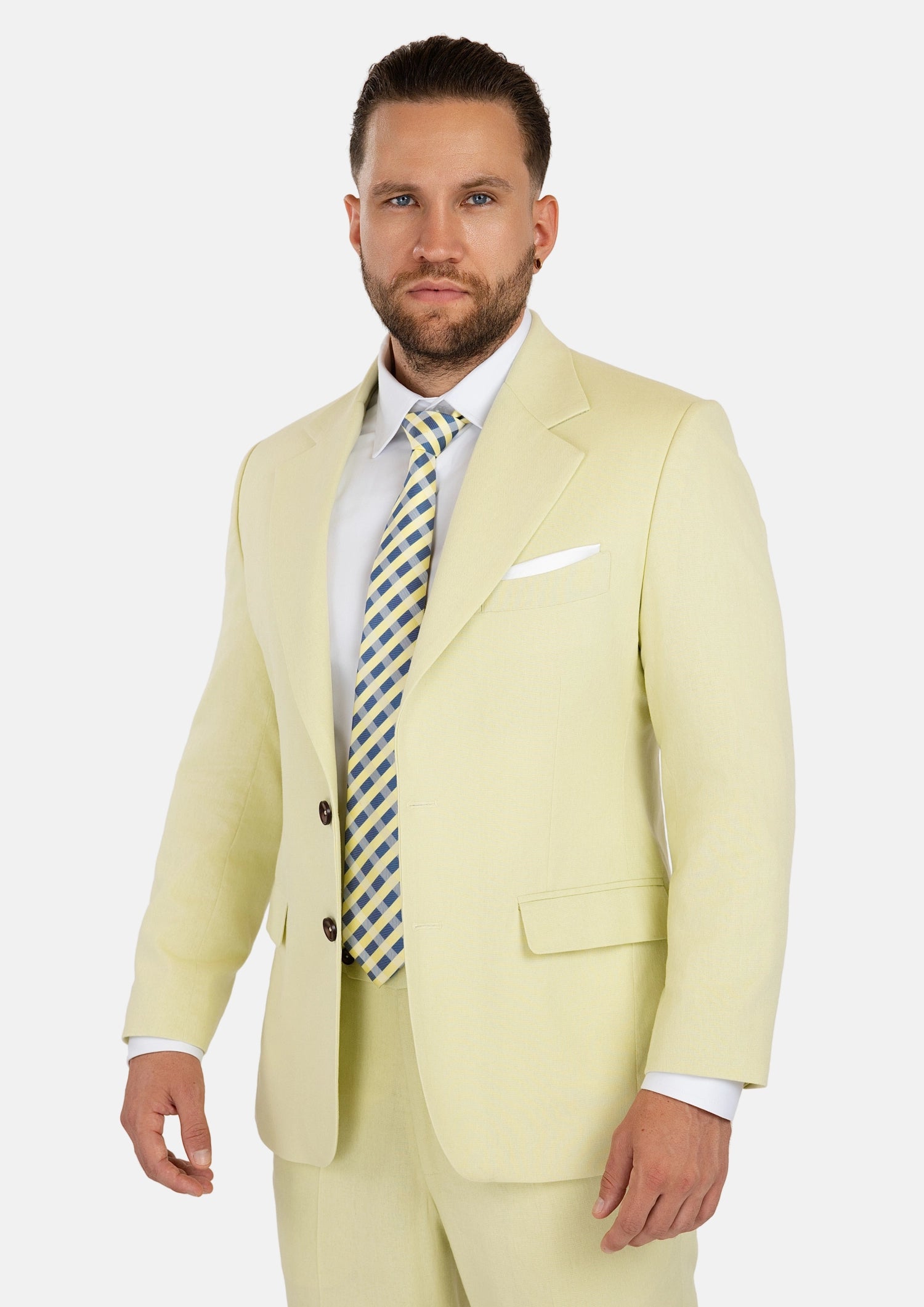 Ellis Olive Cream Linen Blend Suit