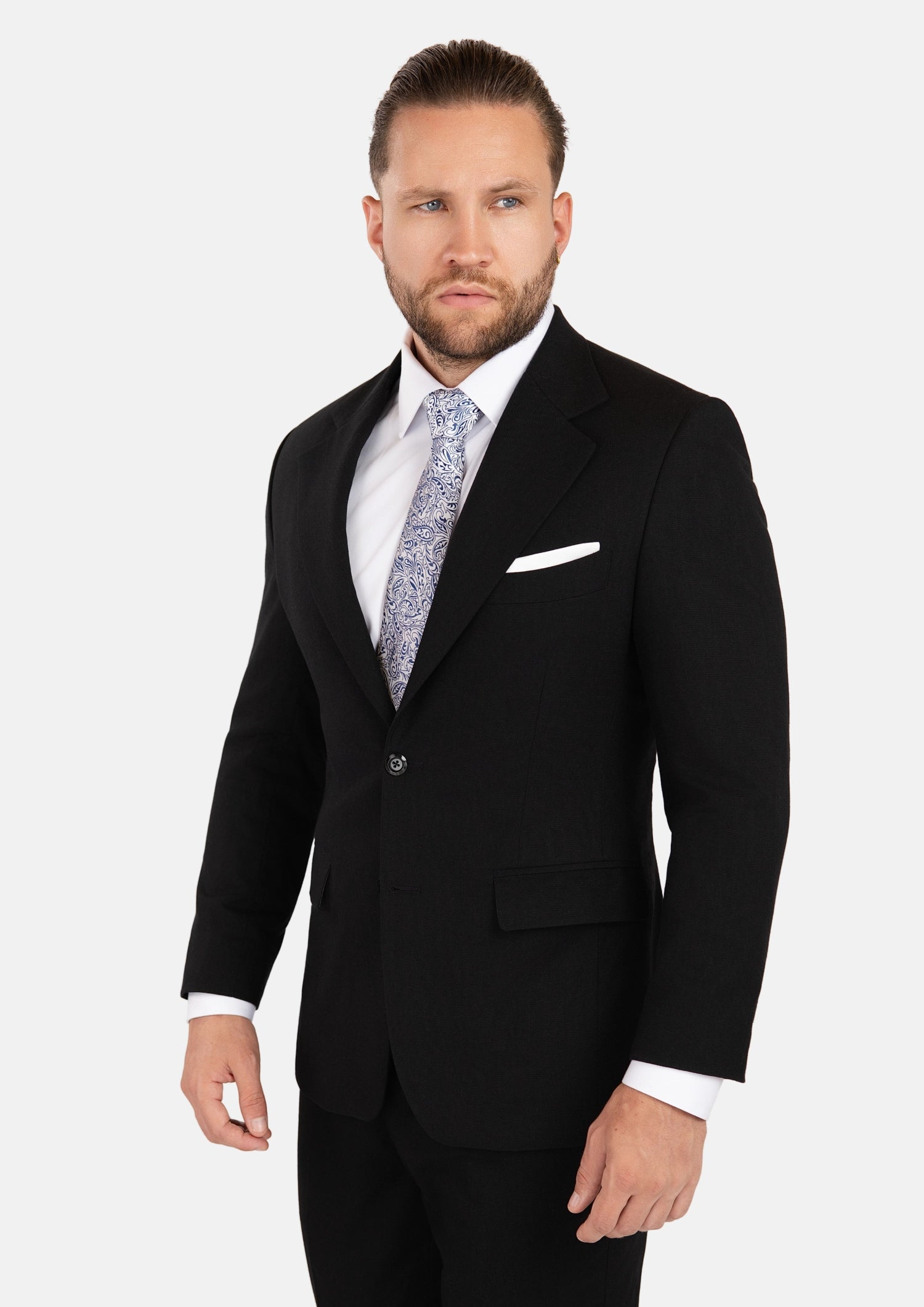 Ellis Black Linen Blend Suit