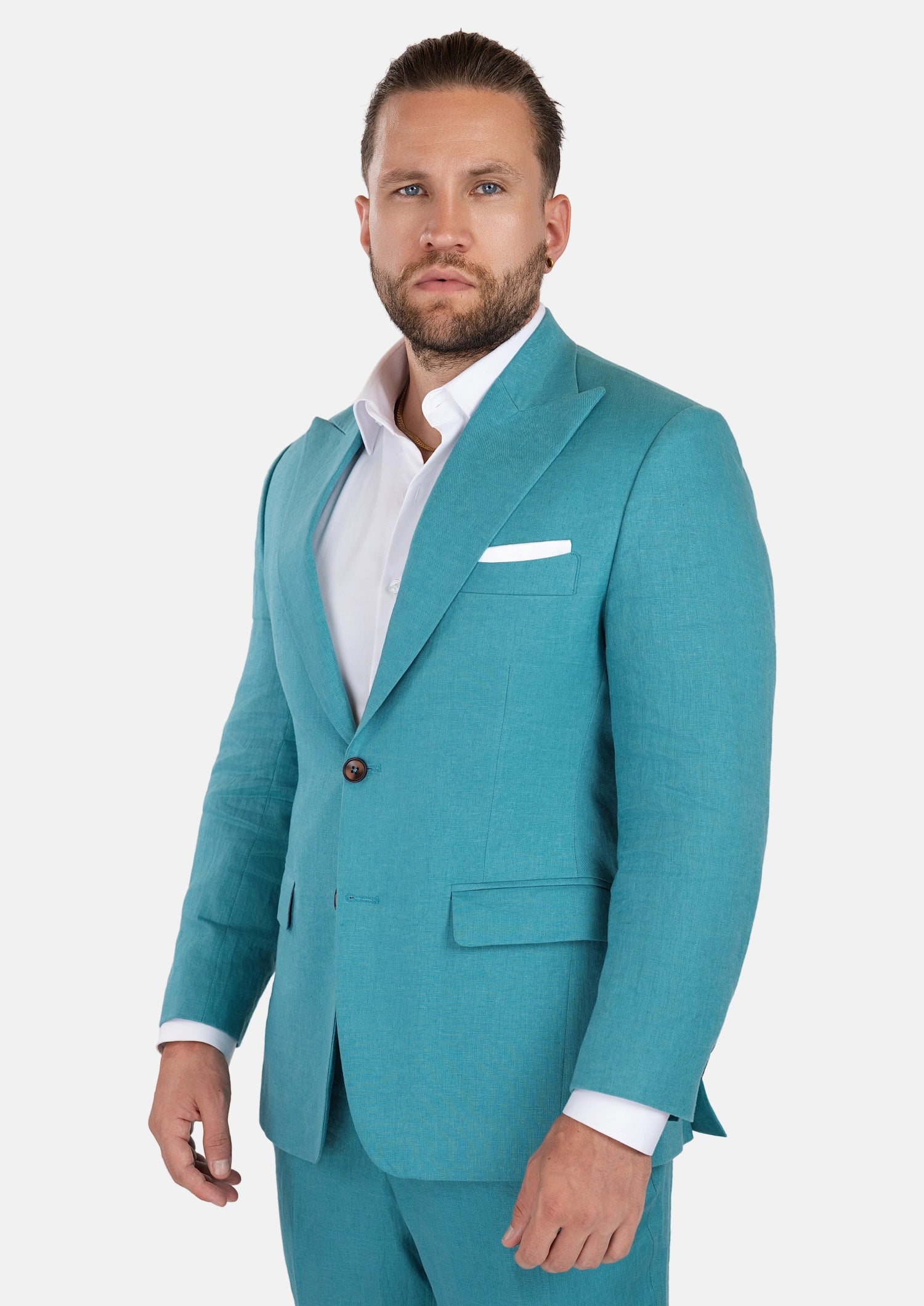 Hudson Turkish Blue Linen Suit