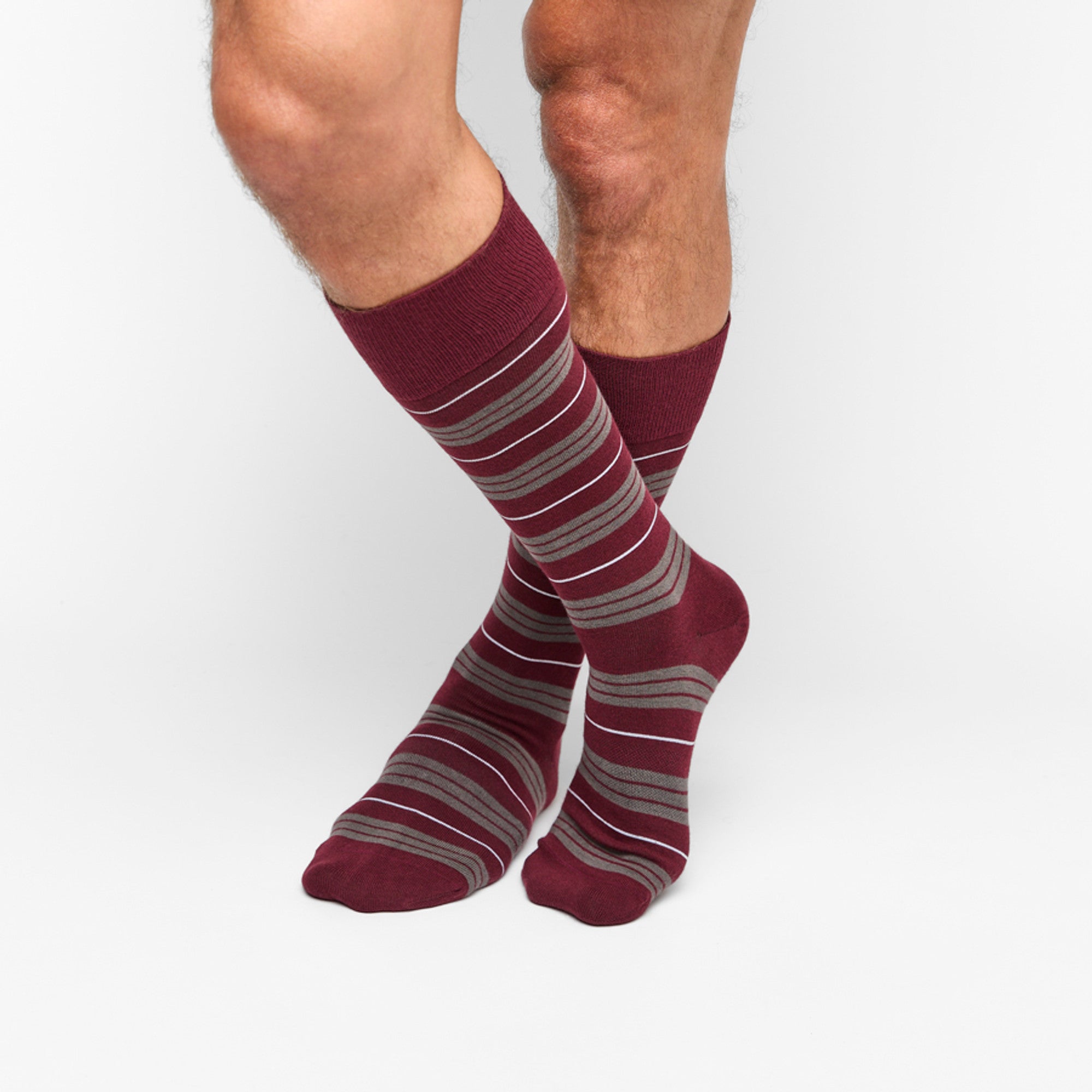 Maroon Triple Stripe Dress Socks586