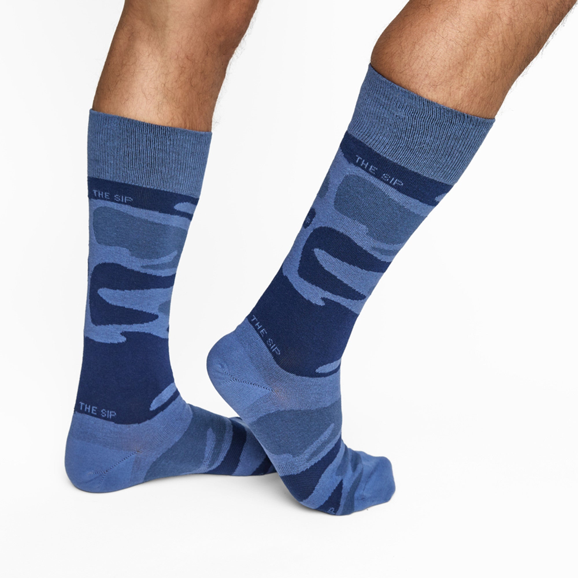 Navy Sip Camo Dress Socks728