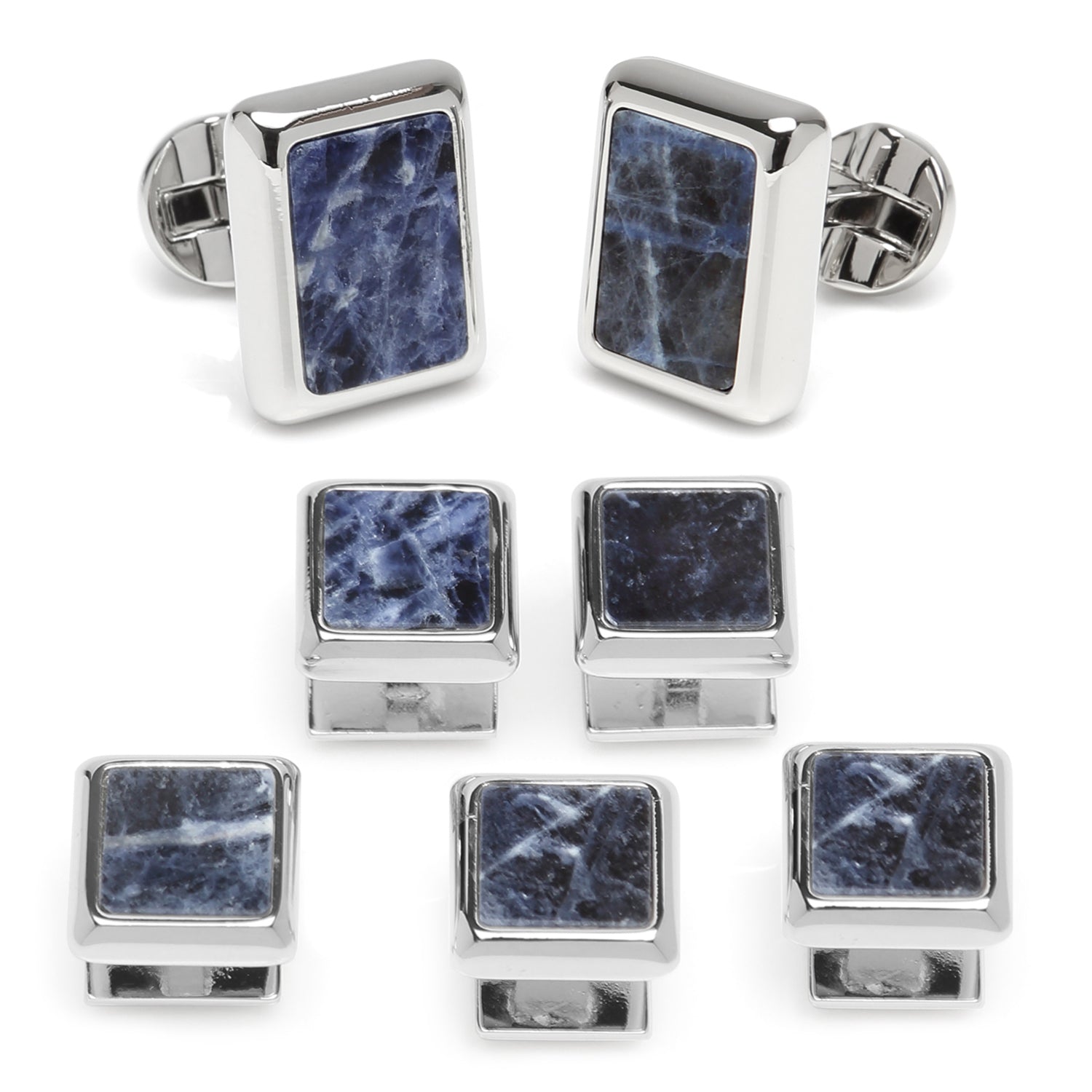 Silver and Sodalite JFK Presidential 5-Stud Set588