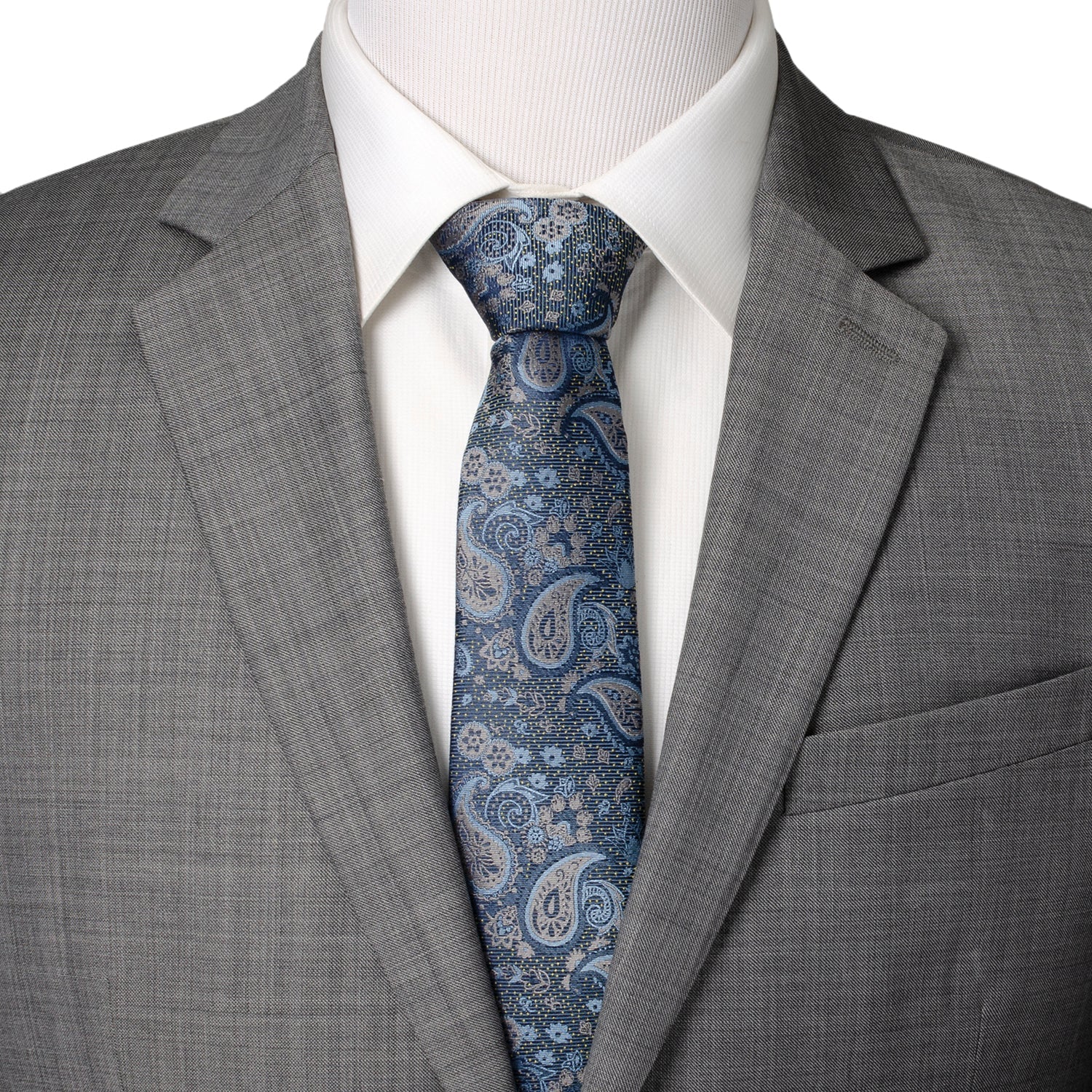 Blue & Gray Paisley Men's Tie389