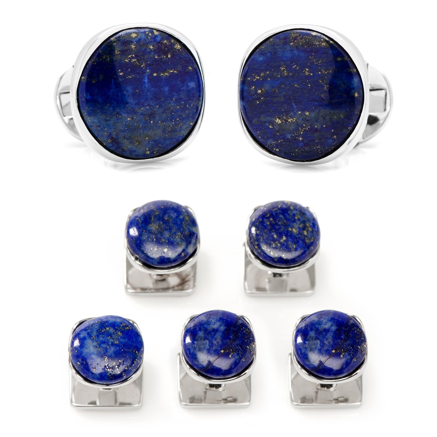 Sterling Silver Classic Formal Lapis 5-Stud Set811