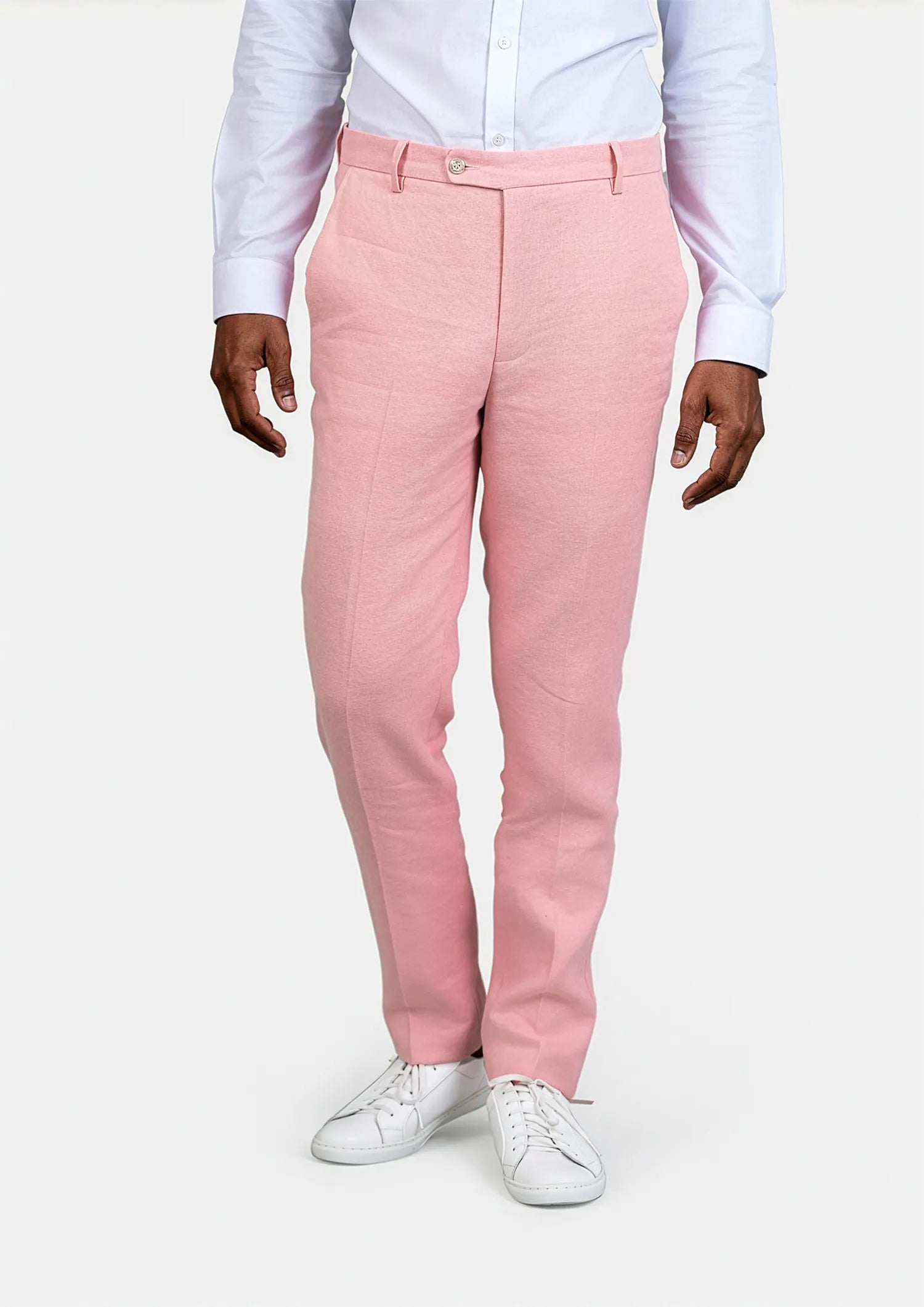 Men's Salmon Linen Pants | SARTORO Men's Salmon Linen Pants | SARTORO