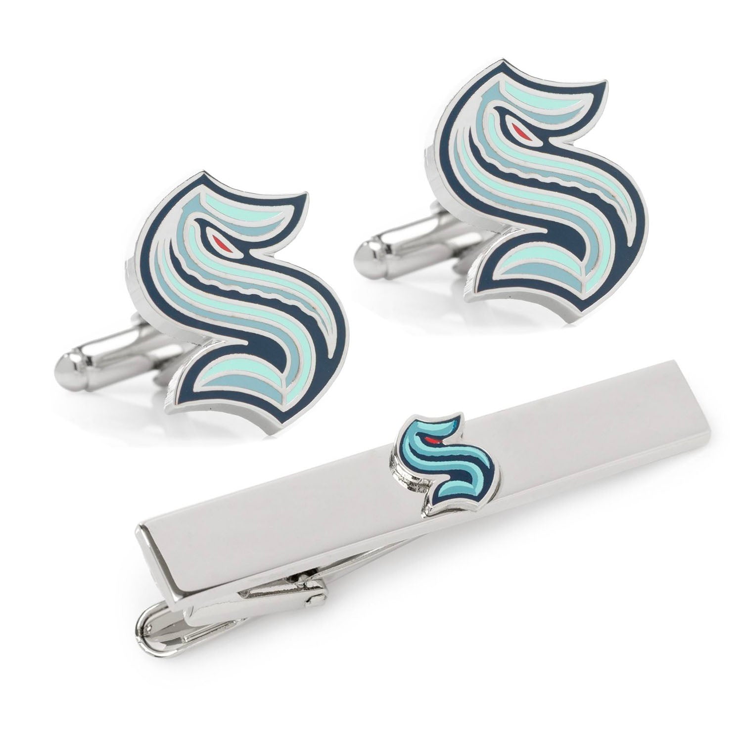 NHL Seattle Kraken Cufflinks & Tie Clip Gift Set971