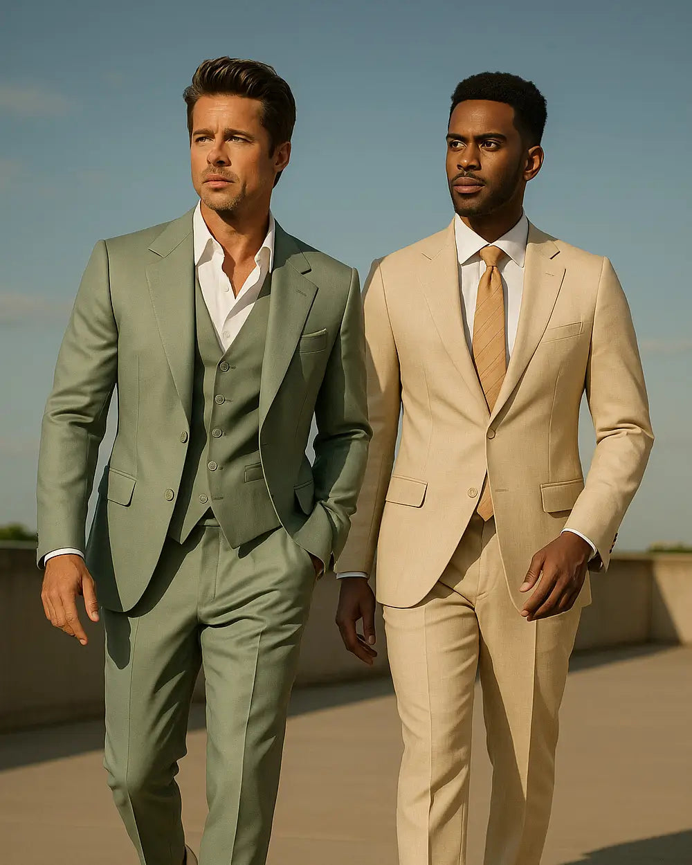 Two men in colorful suits