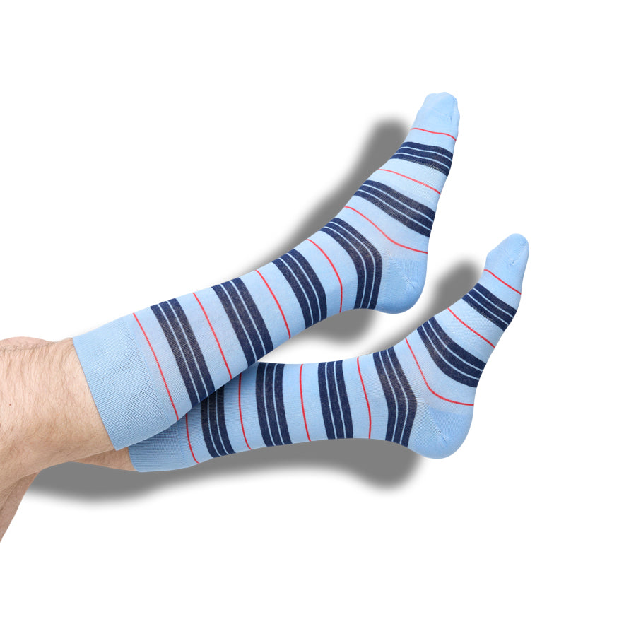 Powder Triple Stripe Dress Socks738