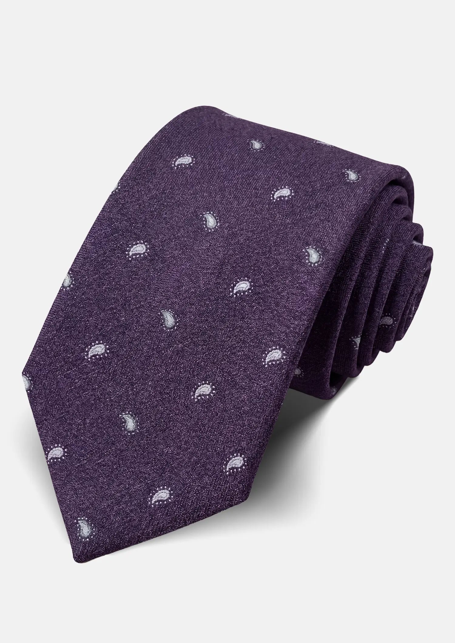 Aubergine Micro Paisley Tie356