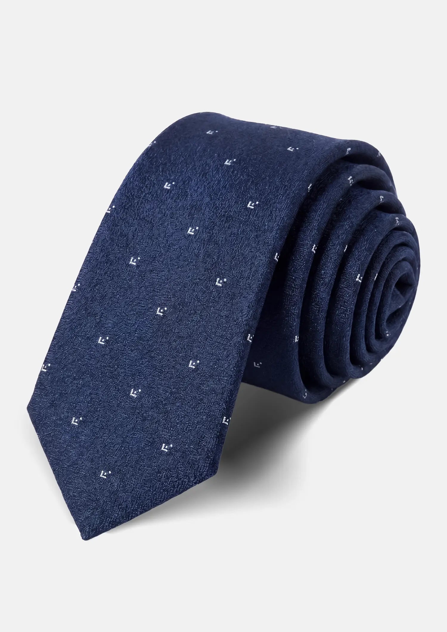 Deep Blue Minimal Motif Tie812