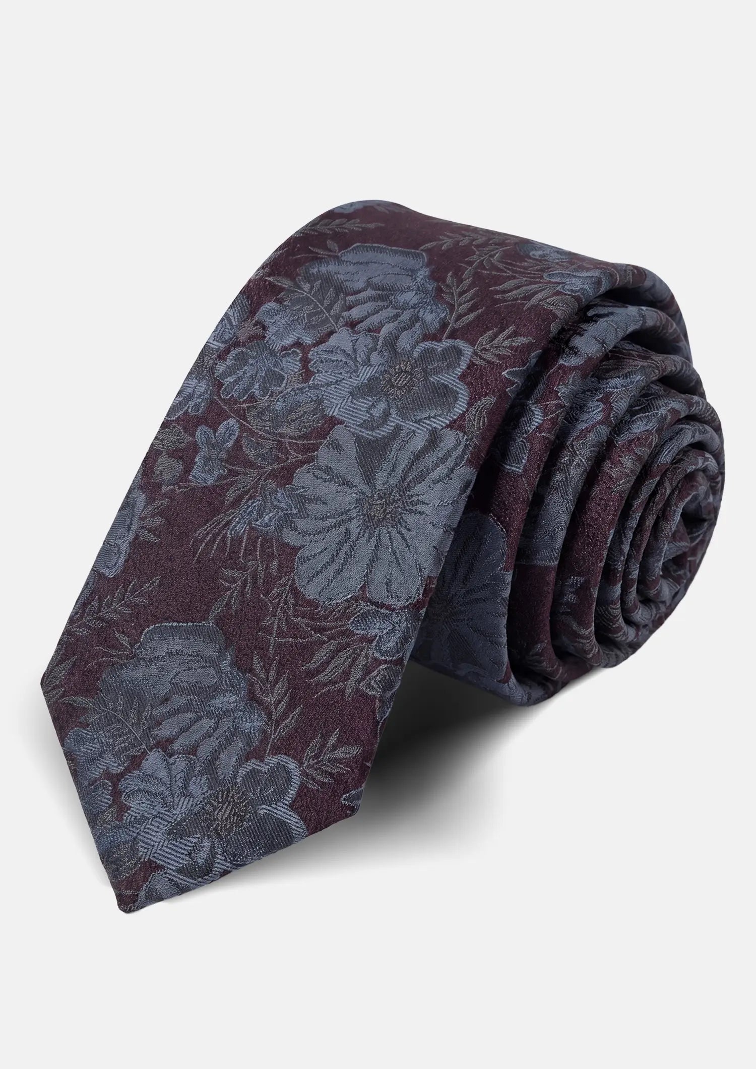 Burgundy Slate Floral Tie194