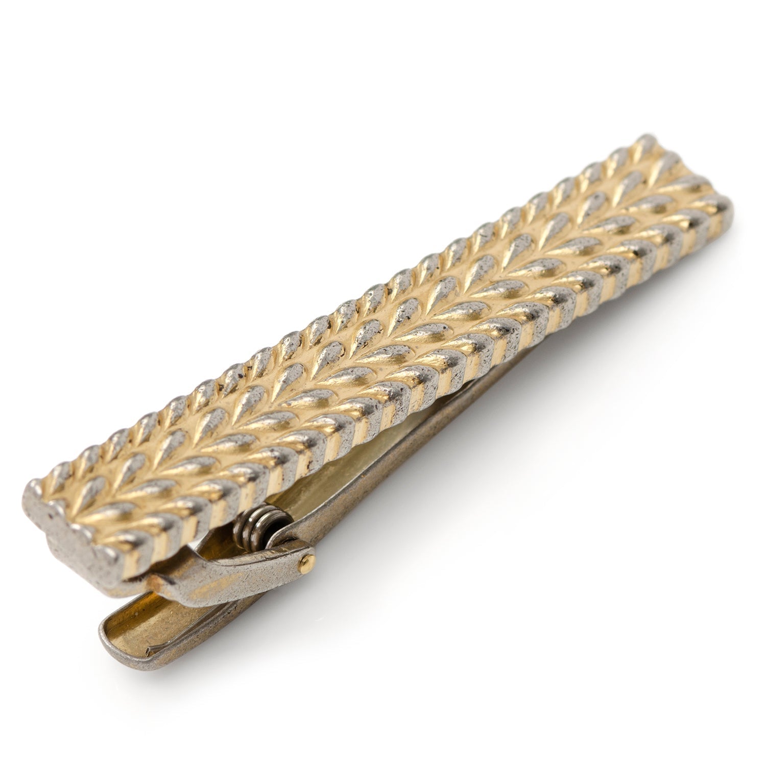 Antique Gold Herringbone Tie Clip - SARTORO974