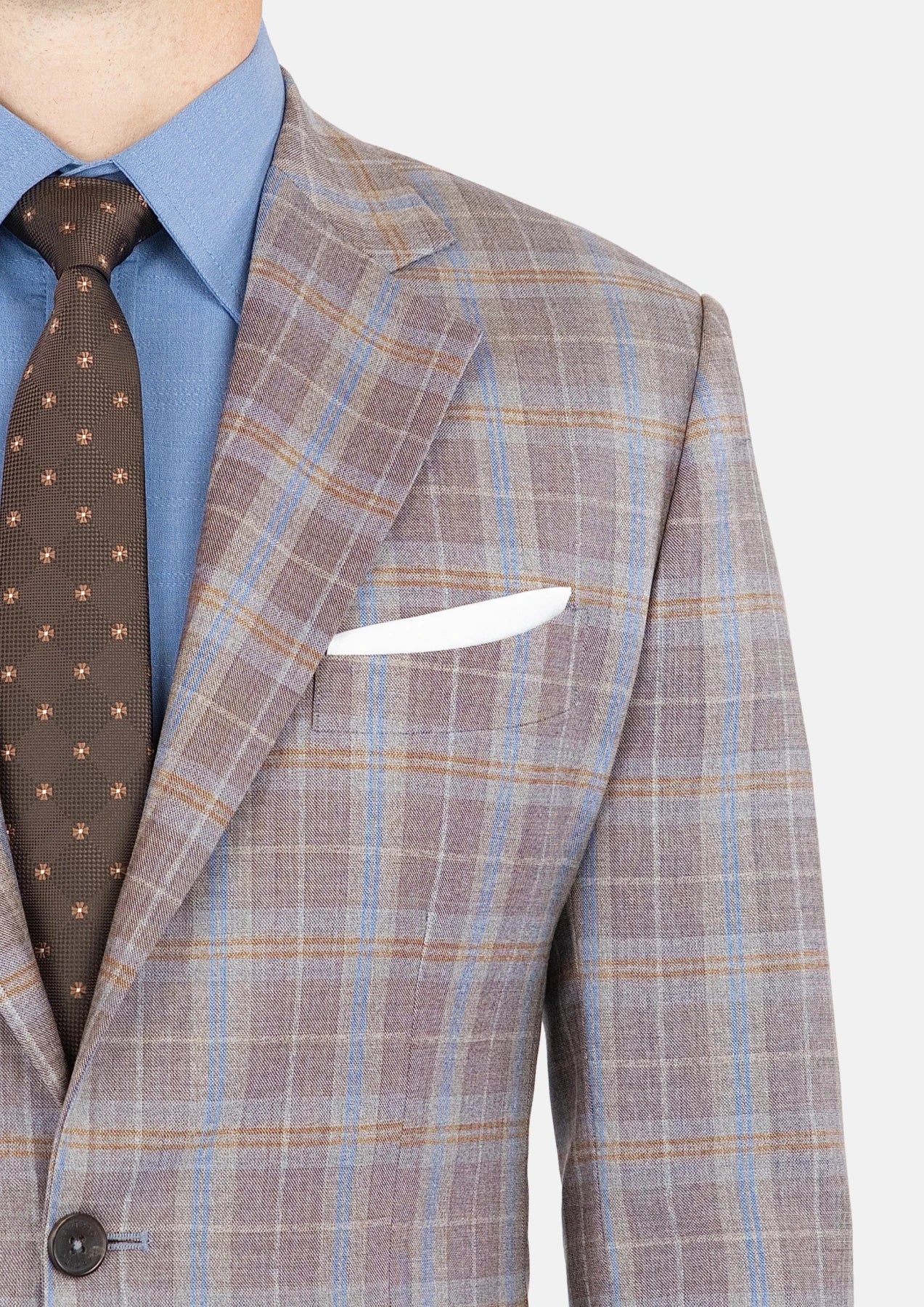 Ash Brown Check Jacket - SARTORO906