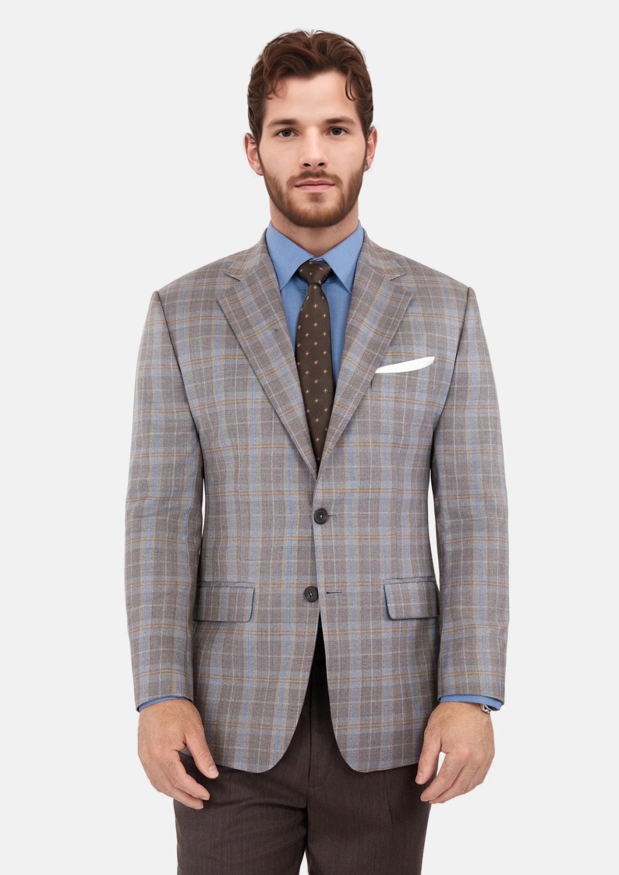 Ash Brown Check Jacket - SARTORO11