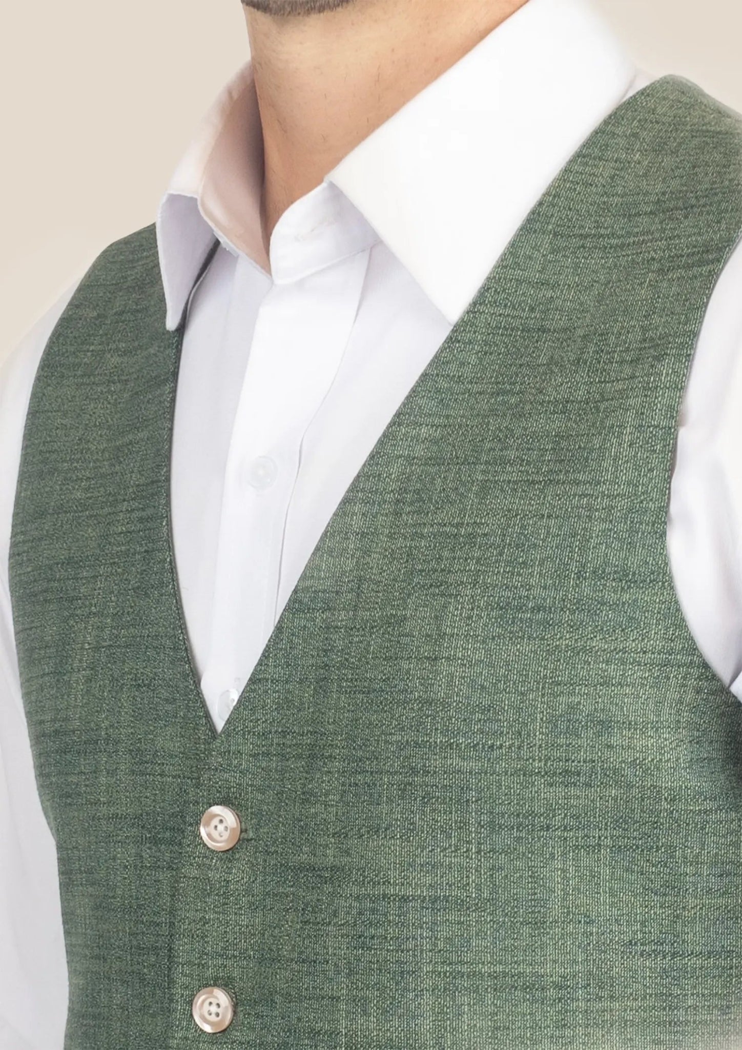 Aspen Green Hopsack Vest - SARTORO589