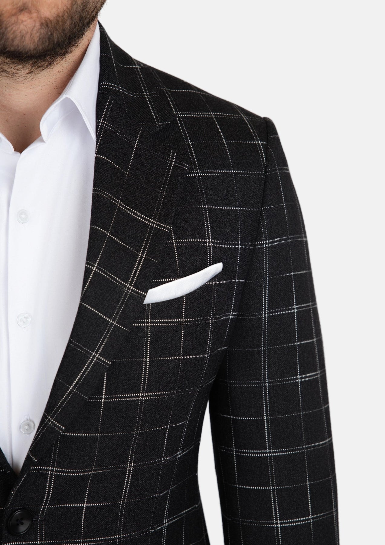 Astor Charcoal Flannel Windowpane Jacket - SARTORO427