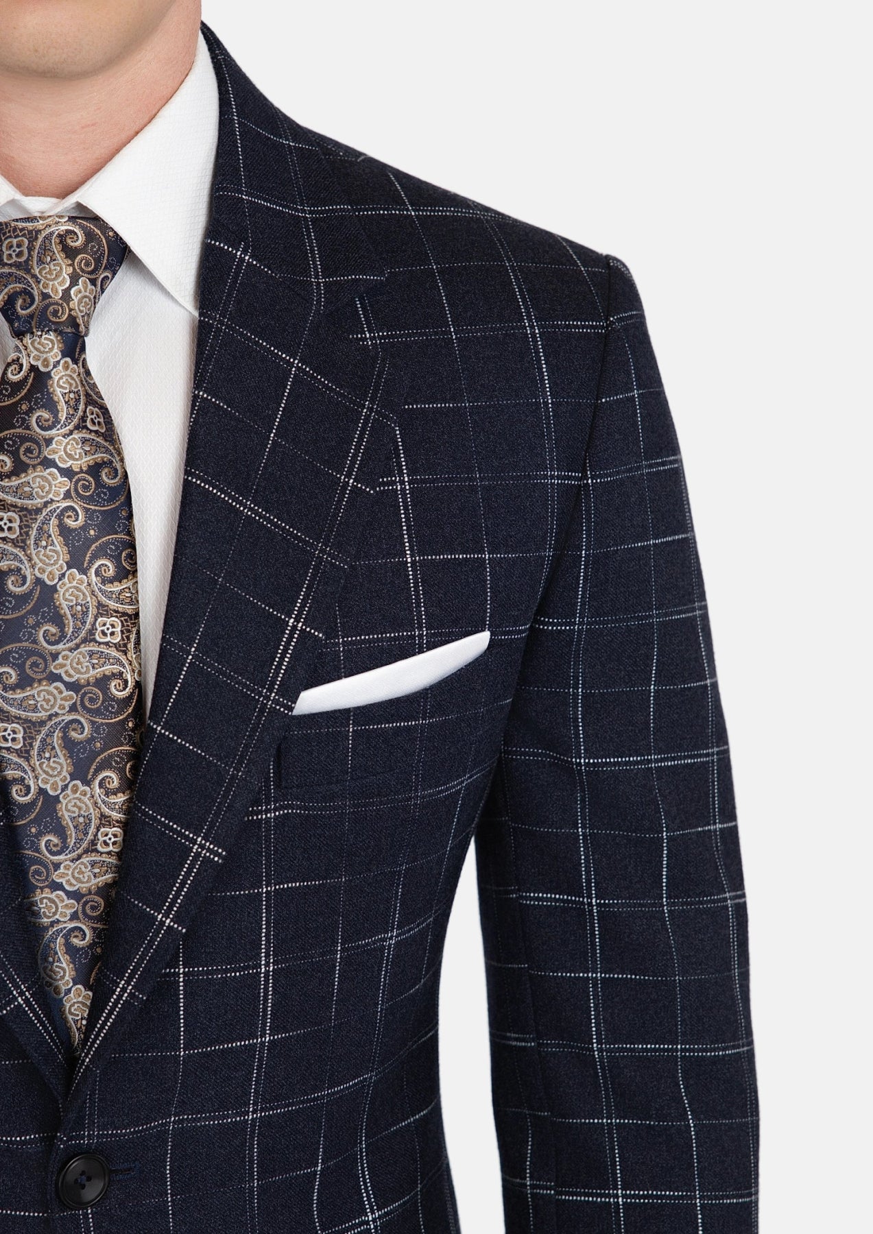 Thompson Navy Flannel Windowpane Suit