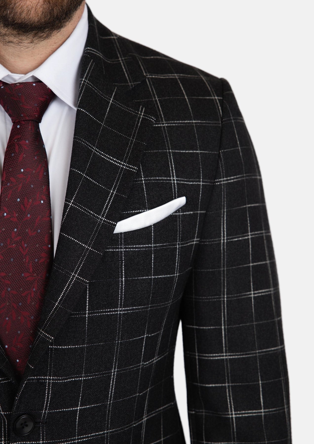 Astor Charcoal Flannel Windowpane Suit - SARTORO50