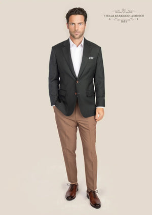 Astor Dark Green Twill Jacket - SARTORO