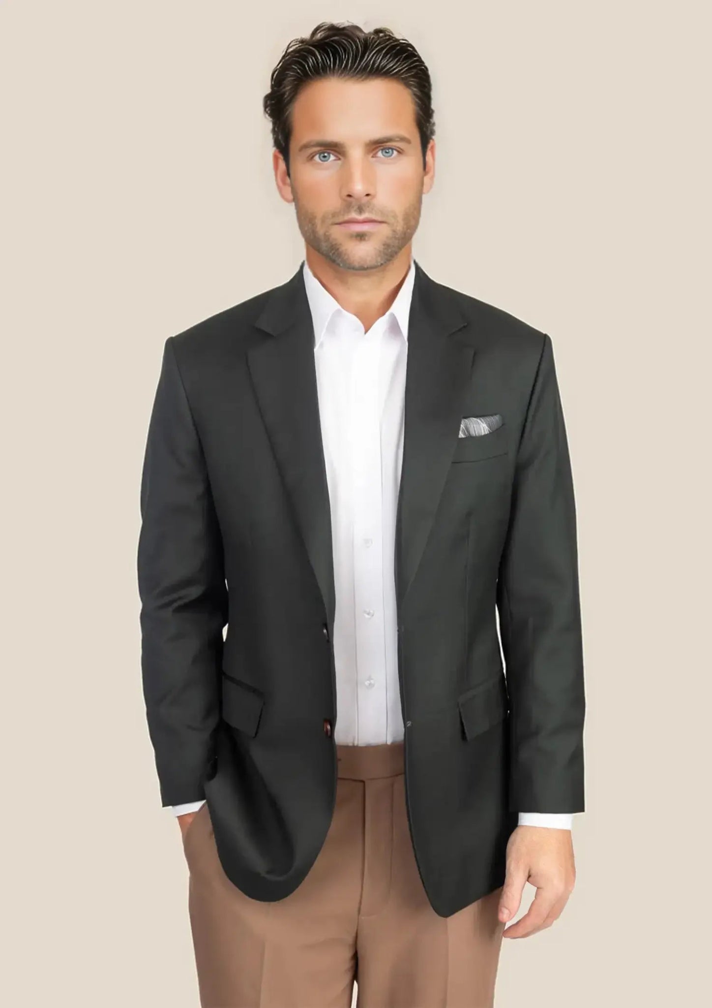 Men's Astor Dark Green Twill Jacket | SARTORO Men's Astor Dark Green Twill Jacket | SARTORO